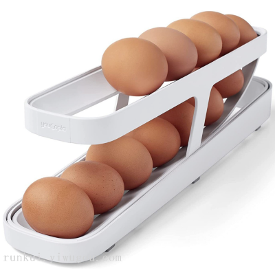 Cross-Border New Arrival Refrigerator Egg Roll-out Storage Rack Rolldown Egg Dispenser Egg  Box