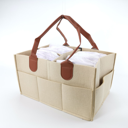 厂家批发新生儿尿布收纳包母婴用品毛毡尿不湿收纳袋毛毡包手提式