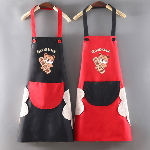 新款防水围裙时尚可爱兔年家居厨房围裙诸事顺利围裙批发印logo