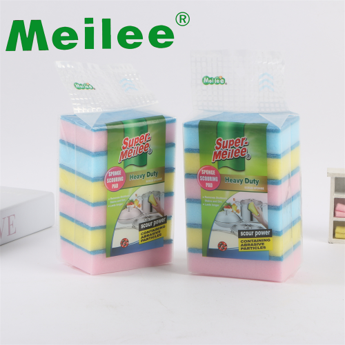 【Meilee】6片袋装海绵长方形百洁布海绵块厨房洗碗布刷锅海绵块