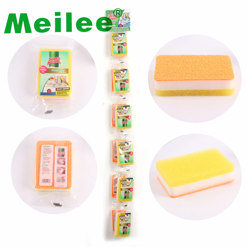 【Meilee】12片装加厚长方形洗碗海绵百洁布抹布海绵块清洁用品