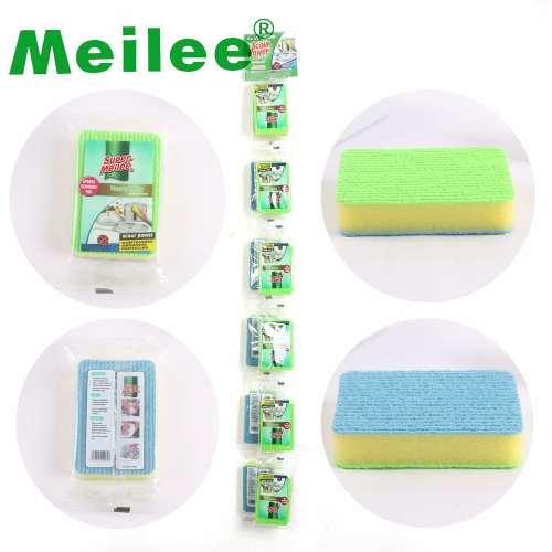 【Meilee】12片装挂卡长方形洗碗海绵百洁布抹布海绵块清洁用品