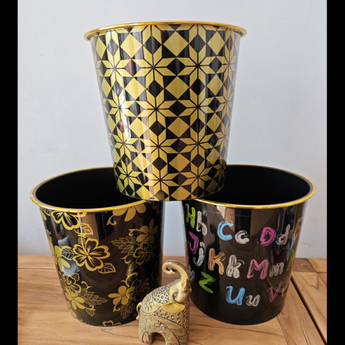 厂家直销金边印花垃圾桶  厂家直销厂家直销厂家直销