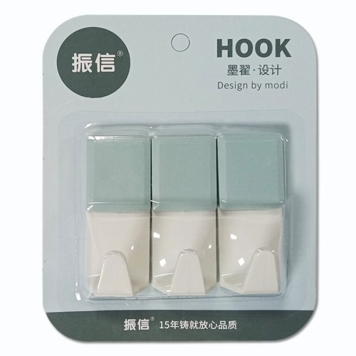 振信7767创意简约粘钩 3个装家用墙壁免钉免打孔壁挂钩 宿舍粘钩