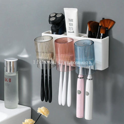 bathroom strong seamless wall hanging toothbrush holder punch-free bathroom toothbrush holder with cup
