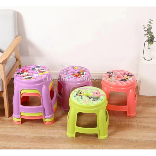 thickened plastic stool children‘s low stool small bench round stool shoes changing square stool plastic stool