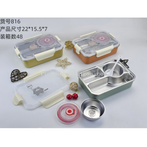 stainless steel multi-grid thermal lunch box student lunch japanese lunch box portable seal points lunch box