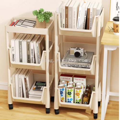 desk storage rack movable floor dormitory table trolley simple children‘s small bookcase with pulley multi-layer