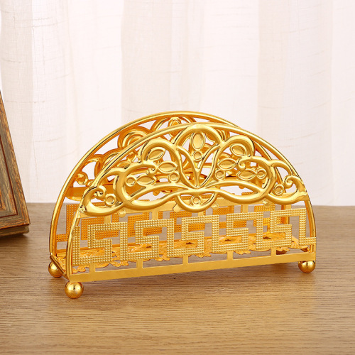 欧式金梅纸巾夹金色简约复古创意居家酒店餐厅家居装饰纸巾收纳夹