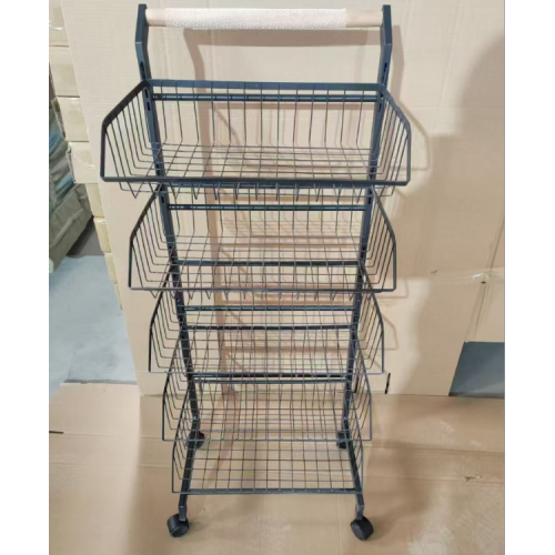 厨房蔬菜置物架家用可移动零食水果收纳筐小推车多层承重收纳架厂