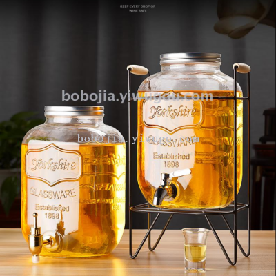Bubble wine glass bottle with electroplating bibcock ferment tank special sealed grape juice tank beverage bottle