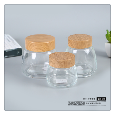 round Glass Storage Jar Retro Transparent Sealed Jar Lid Snacks Dried Fruit Storage Jar