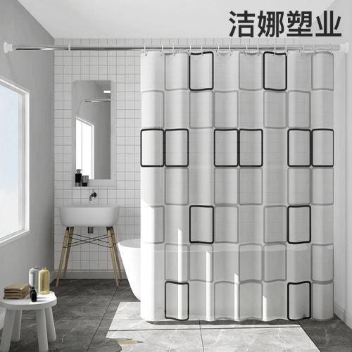 peva plaid printed shower curtain size 180 * 180cm bathroom just partition waterproof mildew-proof shower curtain