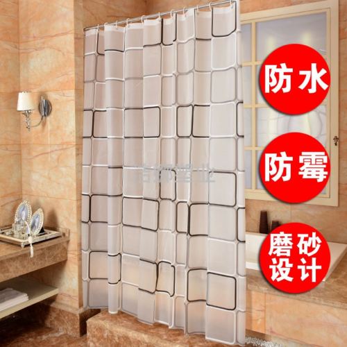 peva thickened waterproof and mildew-proof plaid large plaid shower curtain bathroom partition shower curtain thickness can be customized