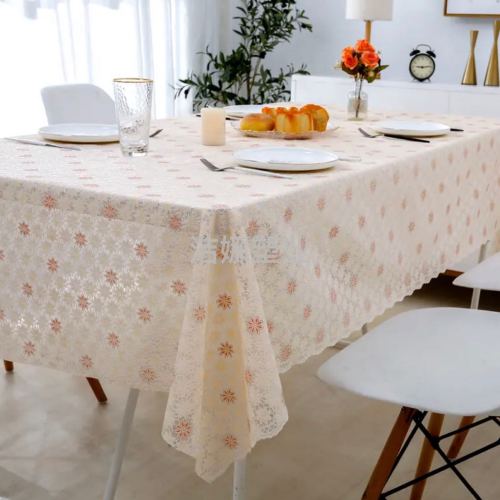 tablecloth tablecloth hollow design tablecloth bottom is a layer of resin material non-slip waterproof oil-proof