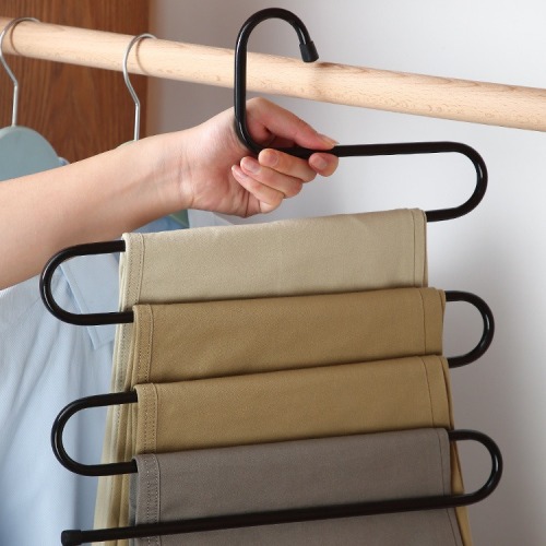 s-shaped pants rack multi-functional pants storage rack multi-layer pants hanger hanger pants rack seamless household pants clip hanger