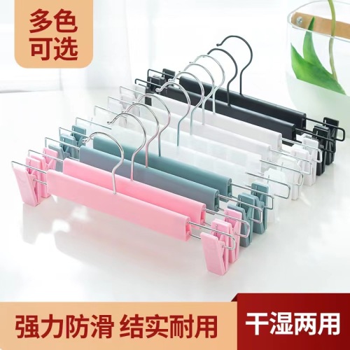 批发裤夹裤架服装店晾晒塑料衣架子防风防滑家用可伸缩磨砂裤夹