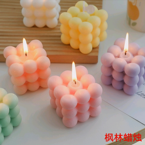 Rubik‘s Cube Aromatherapy Candle Birthday Gift Ins Geometric Candle Photo Prop Party yout Decoration