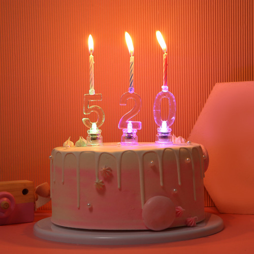creative children‘s birthday candle suit translucent simple set suit digital candle color digital birthday candle