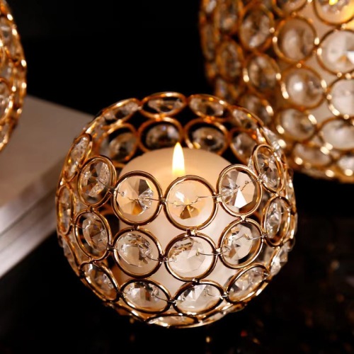 french style romantic and creative crystal spherical candlestick wedding candle dinner decoration decoration home aromatherapy candle candlestick