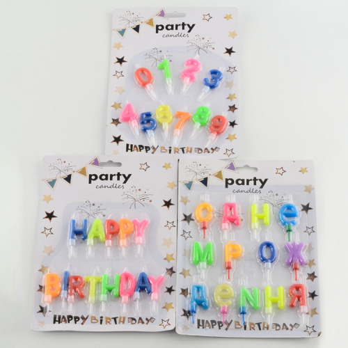 colorful digital candle birthday cake decoration card birthday candle english alphabet party supplies candle wholesale