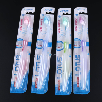 Jenny toothbrush transparent handle 4 color foreign trade toothbrush wholesale L460