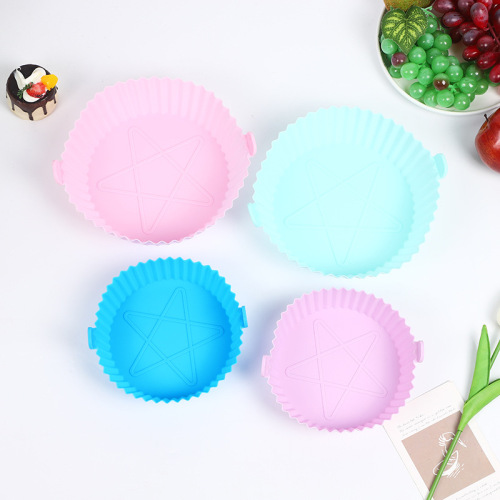 耐高温硅胶空气炸锅篮烘培烤盘垫便捷式多功能手提篮