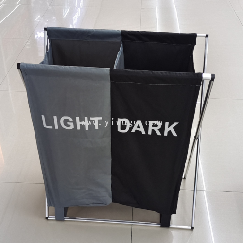 double grid nordic fabric large laundry basket dirty clothes basket foldable separated dirty clothes household waterproof laundry basket