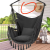 Tassel Canvas Single Iron Pipe Glider Including 2 Pillow