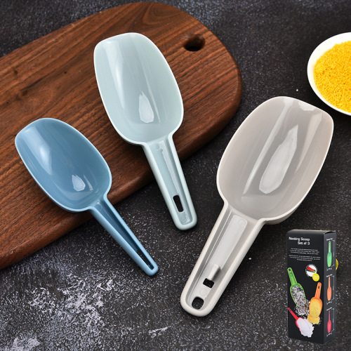 多功能冰铲套装 食物铲厨房谷物食品铲 家用塑料冰铲三件套彩盒装