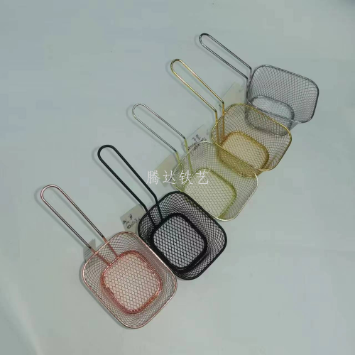 factory wholesale fries rack french fries basket beauty snack food small mesh basket mini fry basket
