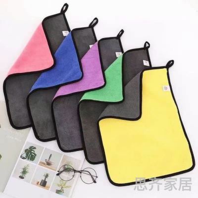 Thick coral fleece double-sided towel, car cleaning cloth, absorbent towel, microfiber towel, multifunction cleaning towel