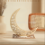 Wooden Hollow Moon Ramadan Decoration Table Muslim Holiday Home Decoration Table