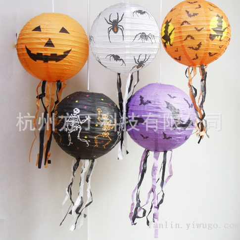 16-inch 40cm halloween decorative paper lantern bar mall haunted house halloween decoration pendant pumpkin spider