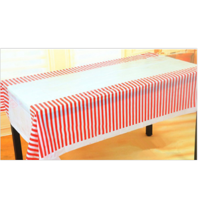 Wholesale Colorful Striped Tablecloth 108 * 180cm Birthday Party Decoration Disposable Tablecloth PE Striped Tablecloth