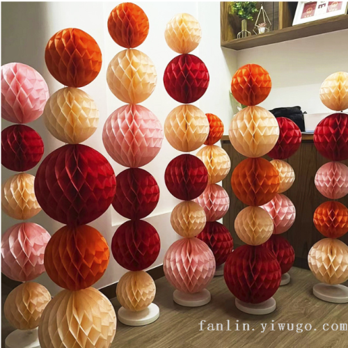 factory wholesale honeycomb ball wedding party decoration honeycomb ball export round garland paper honeycomb lantern