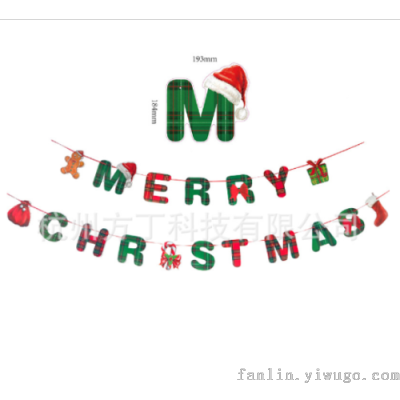 Christmas Holiday Letter Banner Hanging Flag Decoration Christmas Party Indoor Layout Decoration Garland Hanging Flag