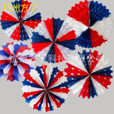 Cross-Border Chile Shangchao Foreign Trade Red Blue White Paper Products Decorative Shaped Honeycomb Ball Paper