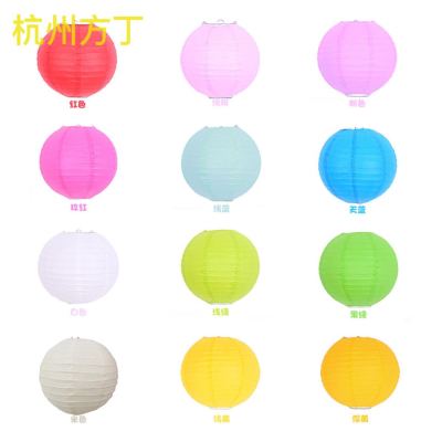 8-Inch 20cm Factory Direct Sales round Folding Chinese Lantern Mid-Autumn Festival Chinese New Year Decoration