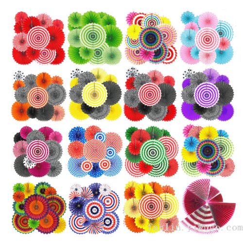 cross-border hot selling birthday party background decoration supplies paper flower fan paper ball paper fan flower market