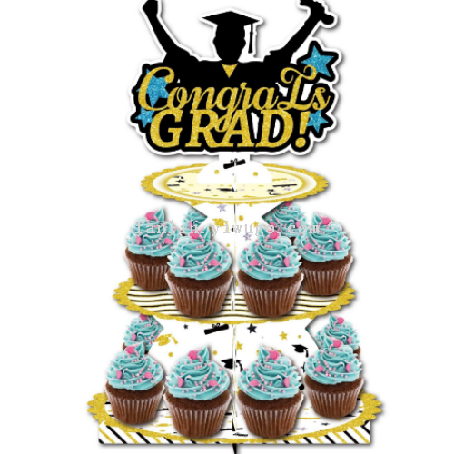 graduation season party decoration cake stand dessert three-layer display cake stand birthday paper cup cake multi-layer