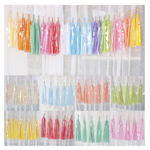 creative candy color paper tassel birthday layout scene decoration colorful garland diy paper tassel set wholesale