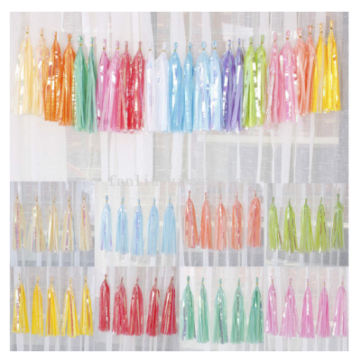 Creative Candy Color Paper Tassel Birthday Layout Scene Decoration Colorful Garland Diy Paper Tassel Set Wholesale