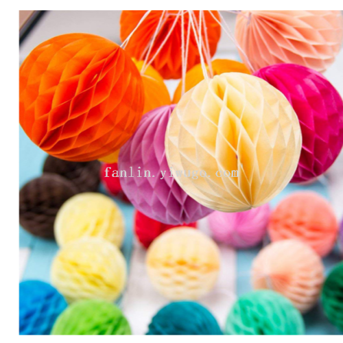 factory direct sales 25cm round honeycomb ball hanging decoration wedding birthday party decoration honeycomb paper flower ball decoration