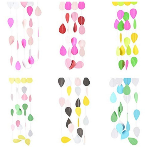 colorful water drops pendant paper flower paper string birthday party kindergarten decoration supplies in stock