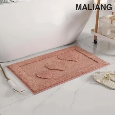 New High Quality Microfiber Solid Color Jacquard Love Carpet Bedroom Bathroom Home Floor Mat Absorbent Non-Slip