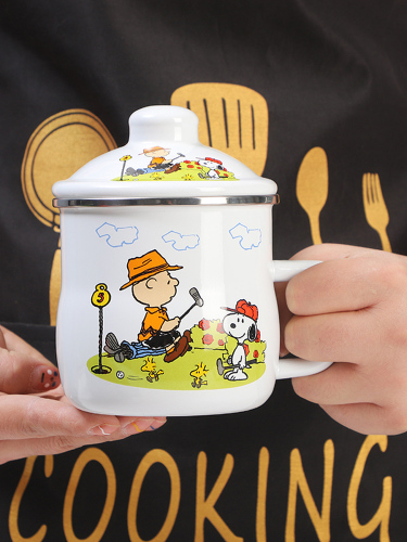 【赠运费险】搪瓷杯带盖复古怀旧经典水杯儿童搪瓷杯奶杯茶杯