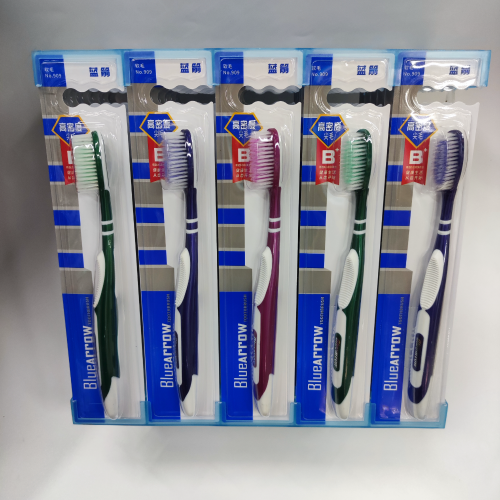 toothbrush wholesale blue arrow 909（30 pcs/box） big head encryption soft-bristle toothbrush