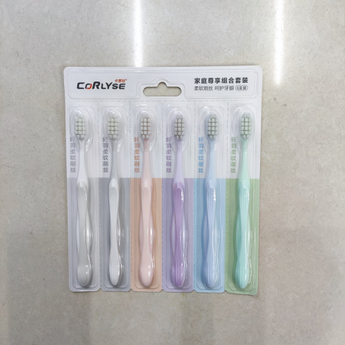 （6 Pieces） Calais 816A Soft-Bristle Toothbrush Soft Brush Filaments Family Combination Suit Men and Women Couple Toothbrush