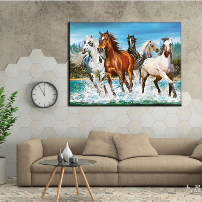 2023 New Oil Painting Living Room Bedroom Dining Room Decorative Painting Horse Oil Painting Foreign Trade Supply Amazon Good Sales